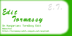 edit tormassy business card