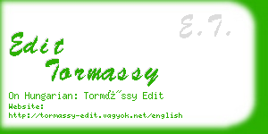 edit tormassy business card